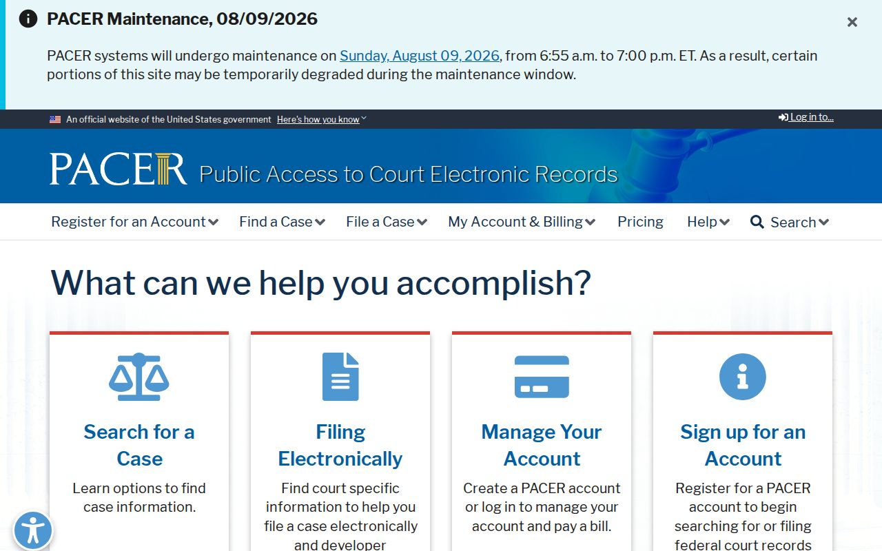 Edwards County criminal records federal PACER search